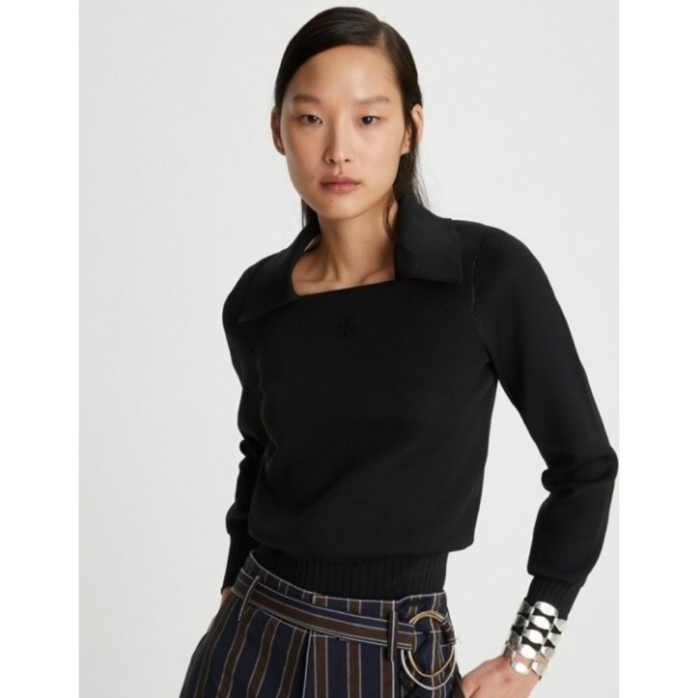 Tory Burch Logo Polo Sweater